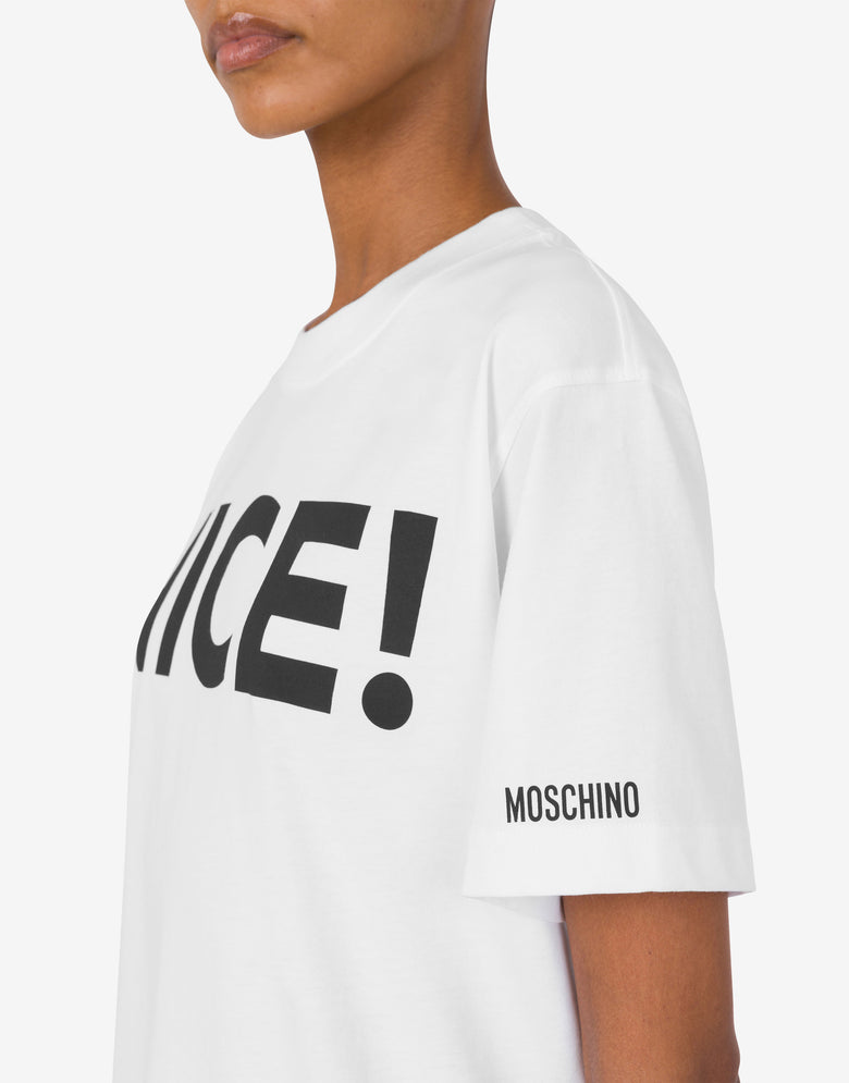 Organic jersey T-shirt 'Nice!' White Moschino 3