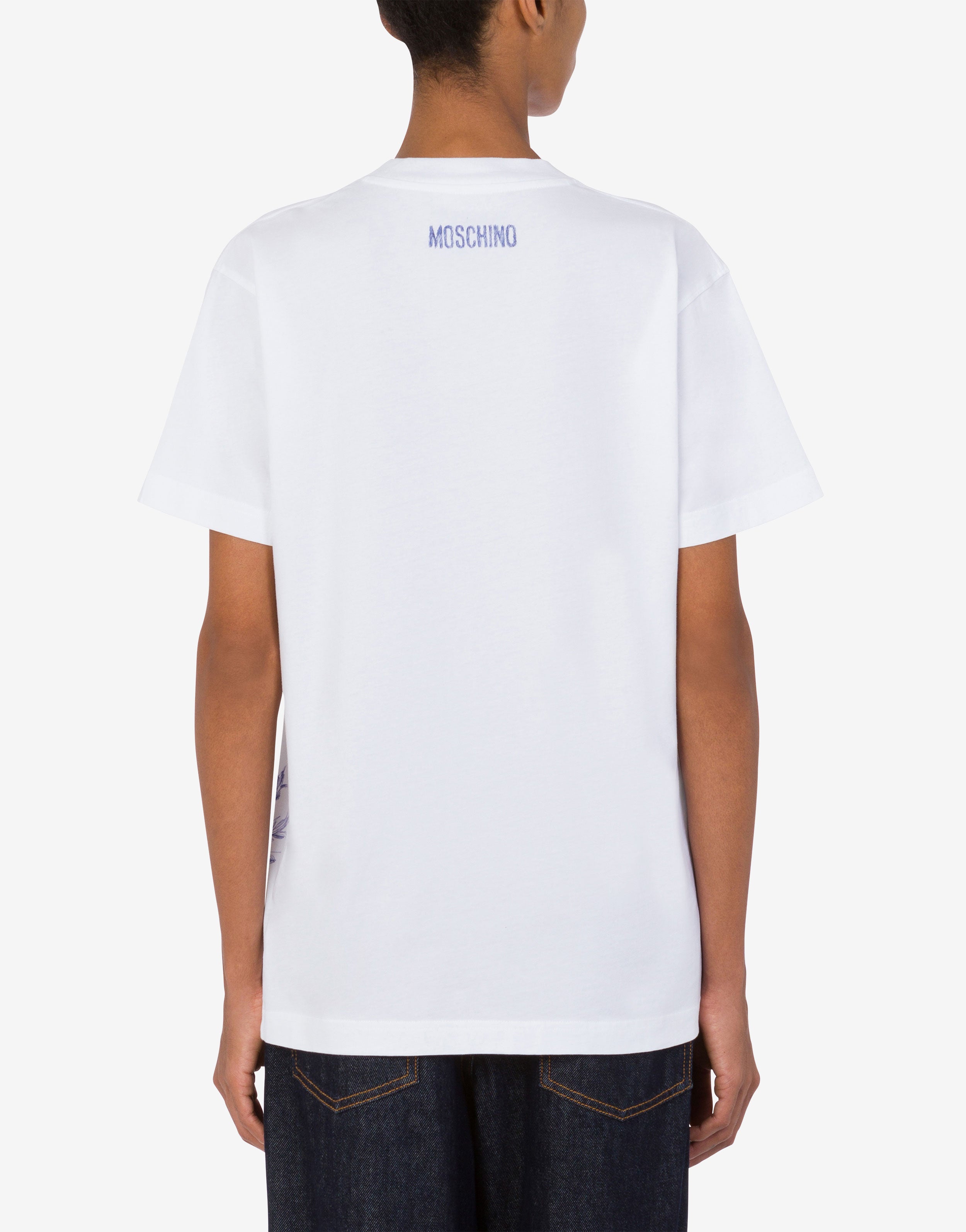 ★Moschino★ Smiley T-shirt White AEF251EJ071605411001 AEF25 Moschino Couture Smiley Brand Print Cotton Jersey T Shirt