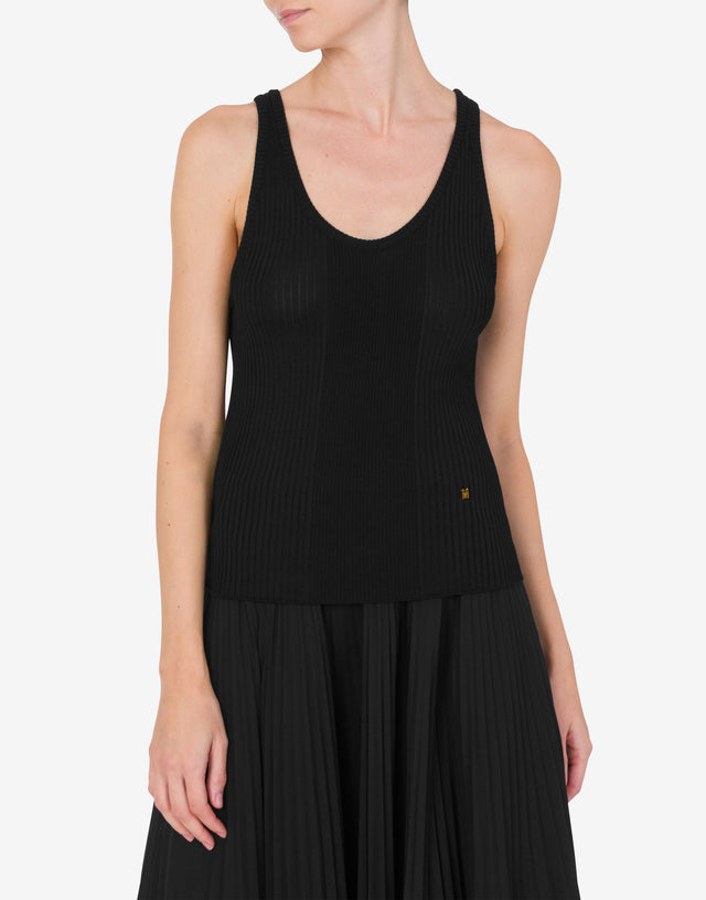 Shiny viscose tank top Golden M  Moschino 1
