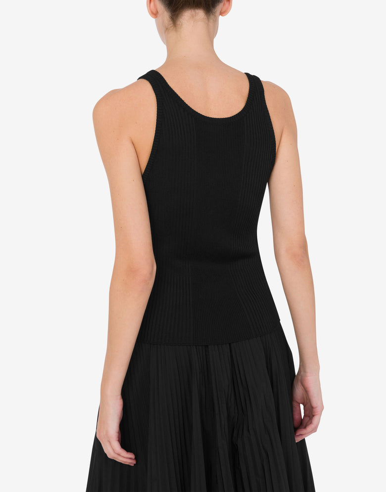 Shiny viscose tank top Golden M  Moschino 2