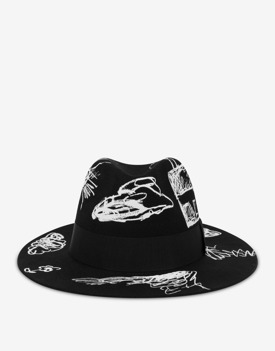 Cappello in lana Drawings Nero Moschino 0