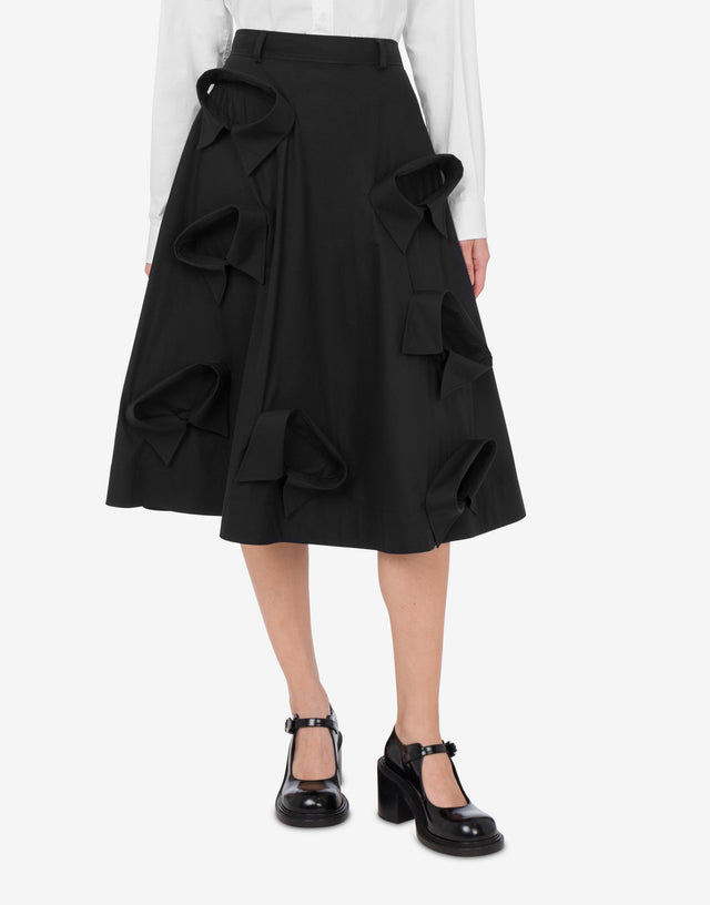 Poplin Skirt with Multi Collars Black Moschino 1