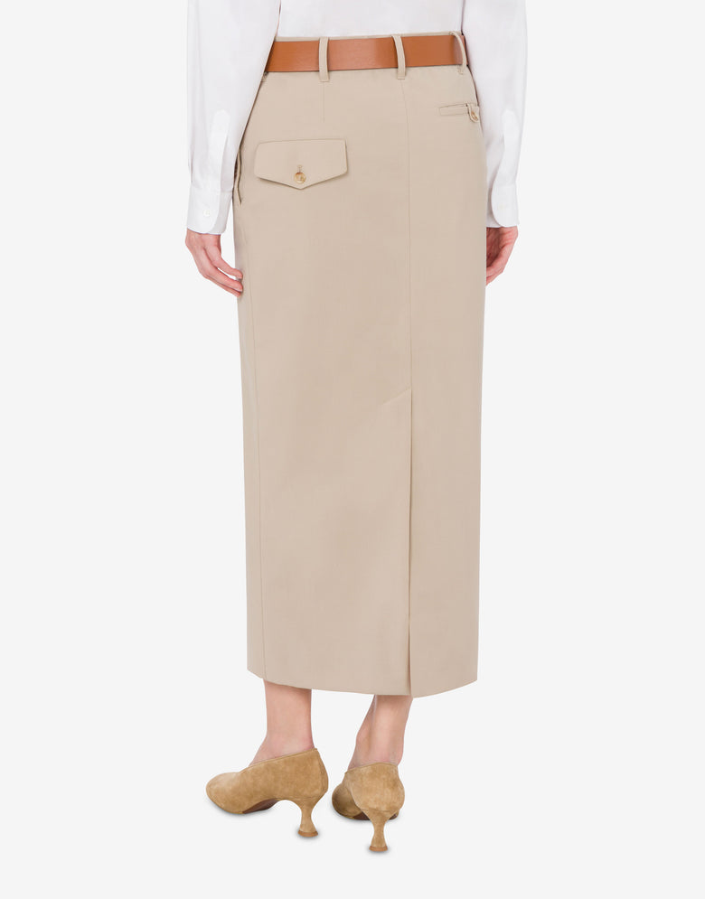 羊毛帆布裙Tailored Twist 浅褐色 Moschino 2