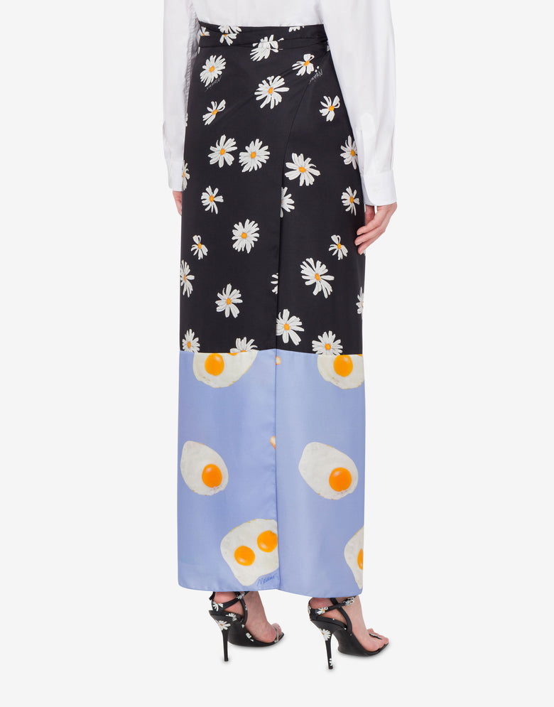 Jupe longue en twill de soie Patchwork Multicolore Moschino 2