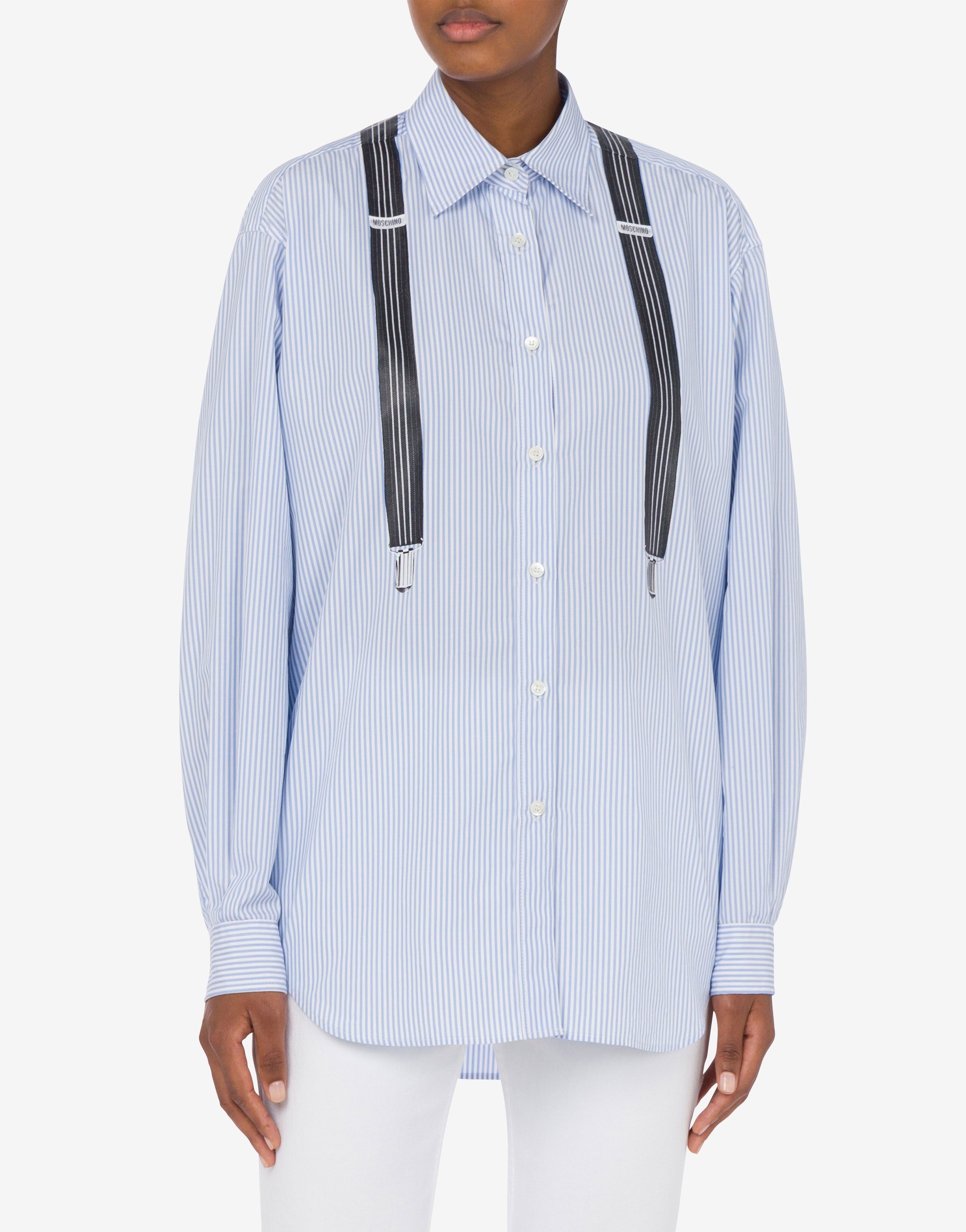 Striped Poplin Shirt Suspenders | Moschino
