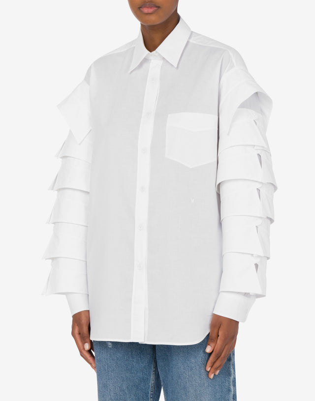 Cotton Muslin Shirt Multi Collars White Moschino 1
