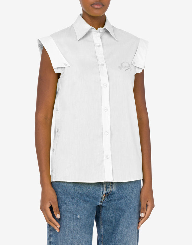 Sleeveless Shirt Multi Collars White Moschino 1