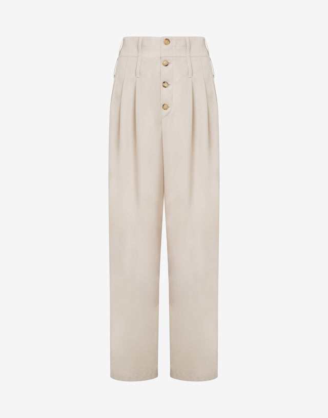 Gabardine Trousers with Trench Details Light brown Moschino 0