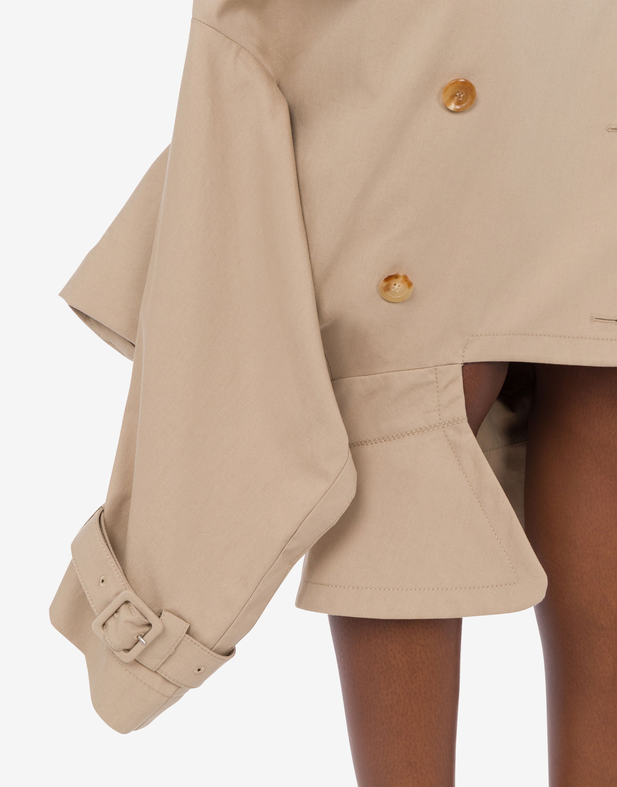 Cotton Canvas Dress with Trench Details | Moschino