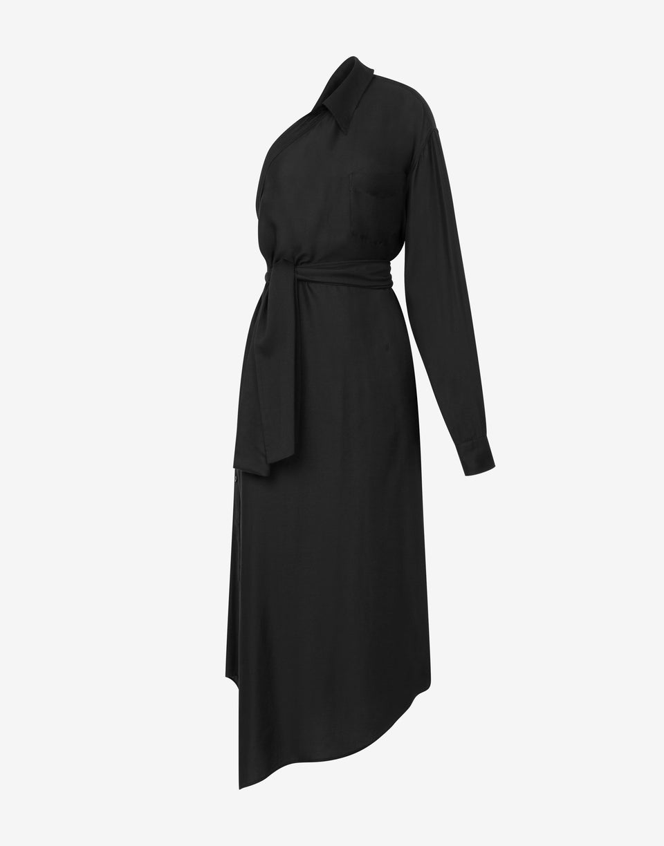 One-Shoulder Dress Tailored Twist Black Moschino 0