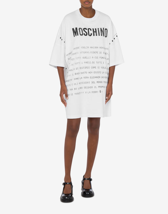 Abito in interlock Archive Message Bianco Moschino 1