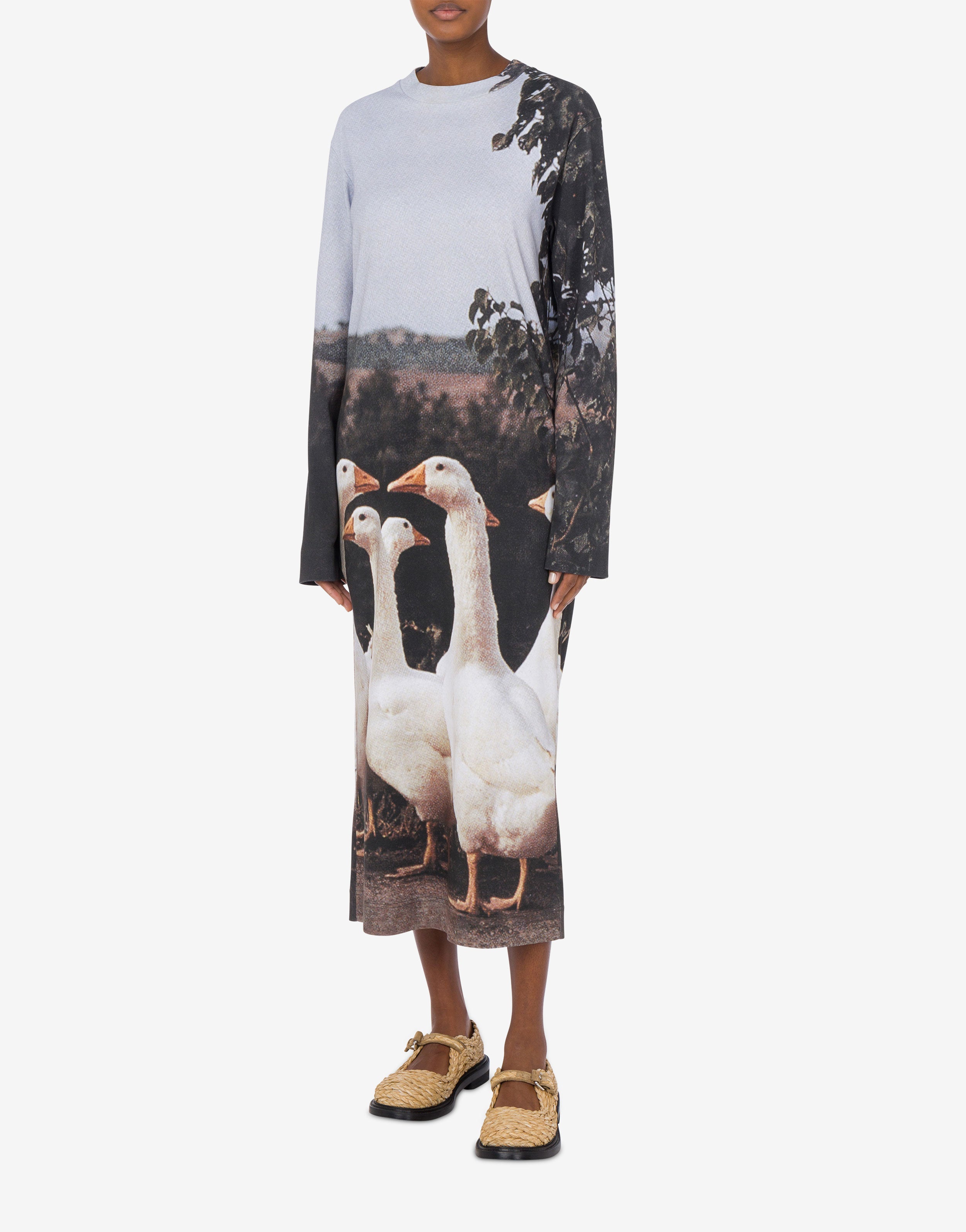ワンピース Moschino FW24 DRESS WITH ANIMAL PATTERN (04285550 1888) Moschino FW24 DRESS WITH ANIMAL PATTERN (04285550 1888