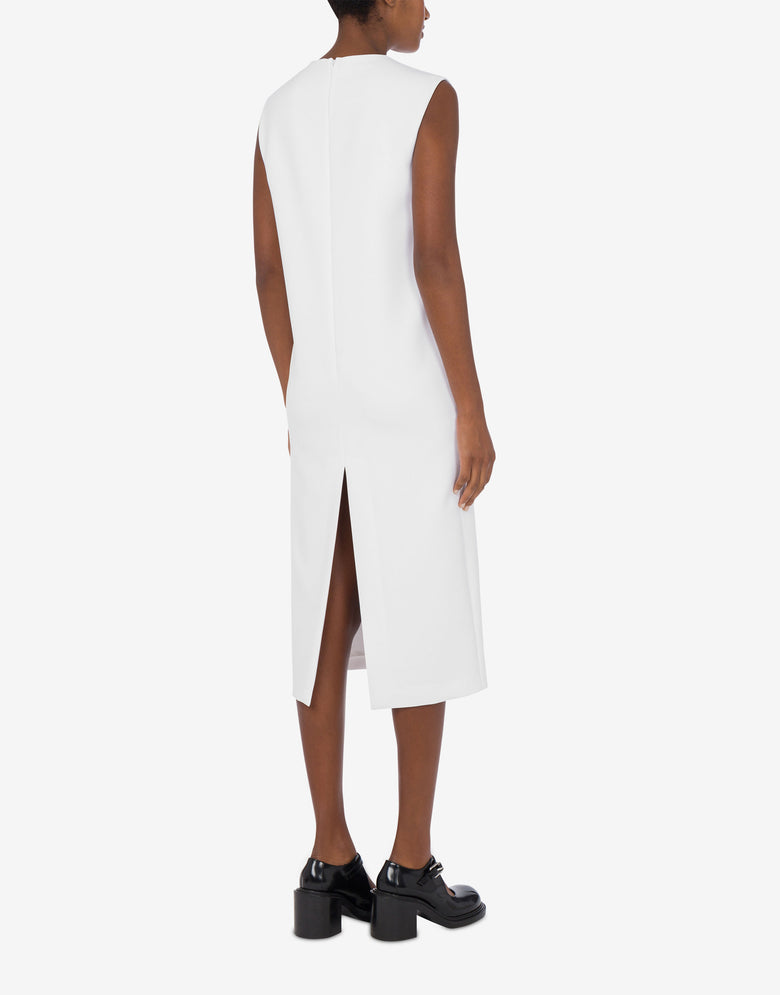 Robe en crêpe stretch Goose Patch Blanc Moschino 2