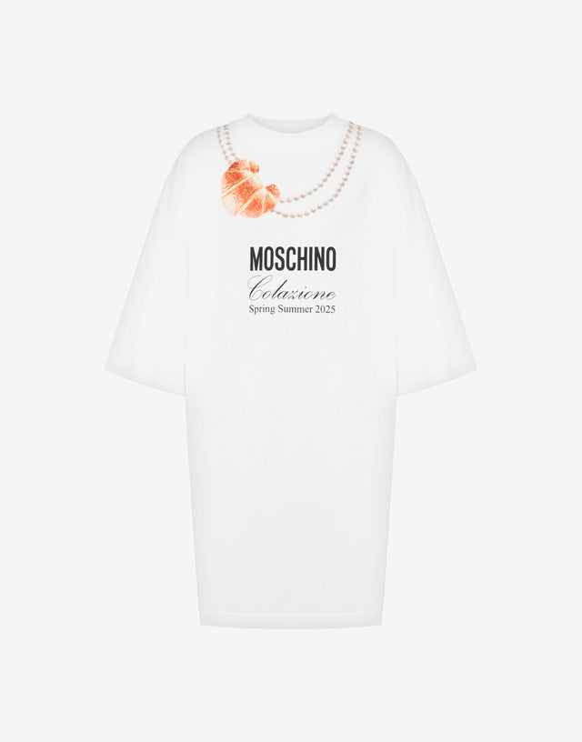 Abito in jersey organico Moschino Colazione Bianco Moschino 0