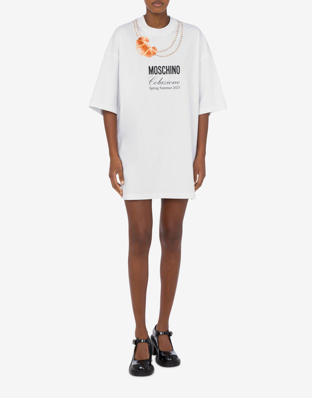 Abito in jersey organico Moschino Colazione Bianco Moschino 1