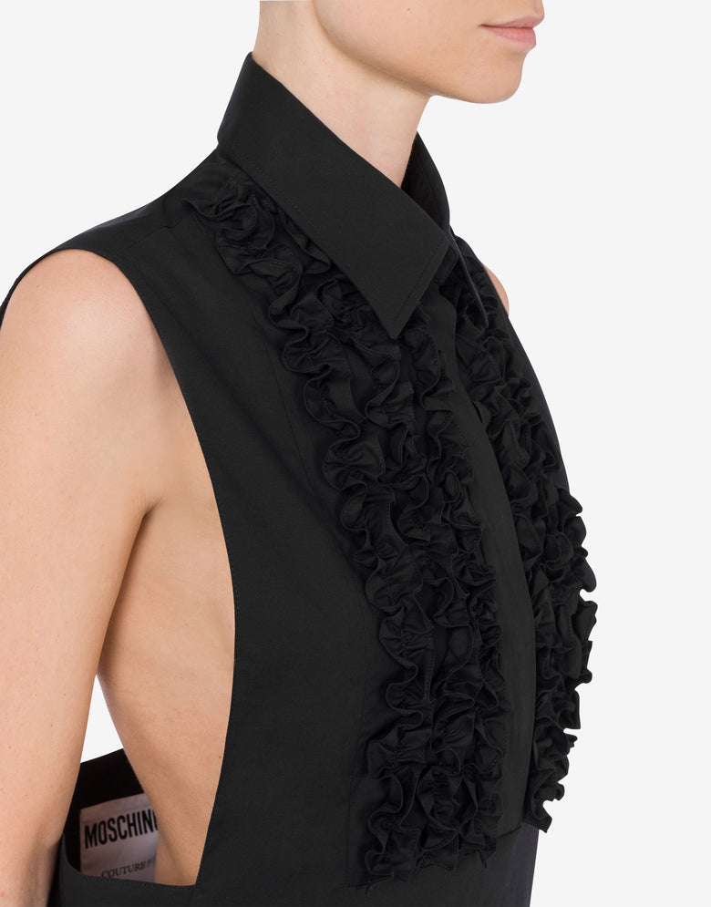 Abito in popeline stretch di cotone Nero Moschino 3