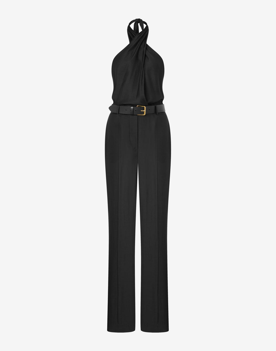 Combinaison en twill de viscose Noir Moschino 0