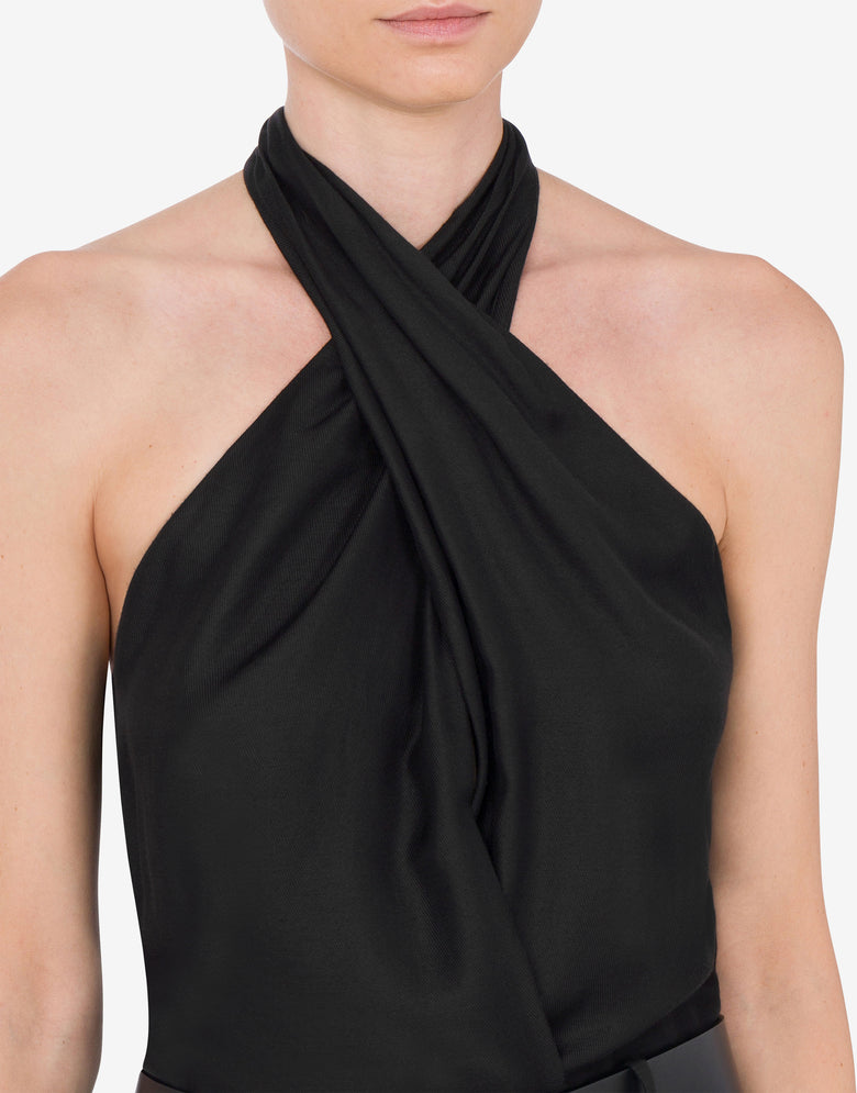 Combinaison en twill de viscose Noir Moschino 3