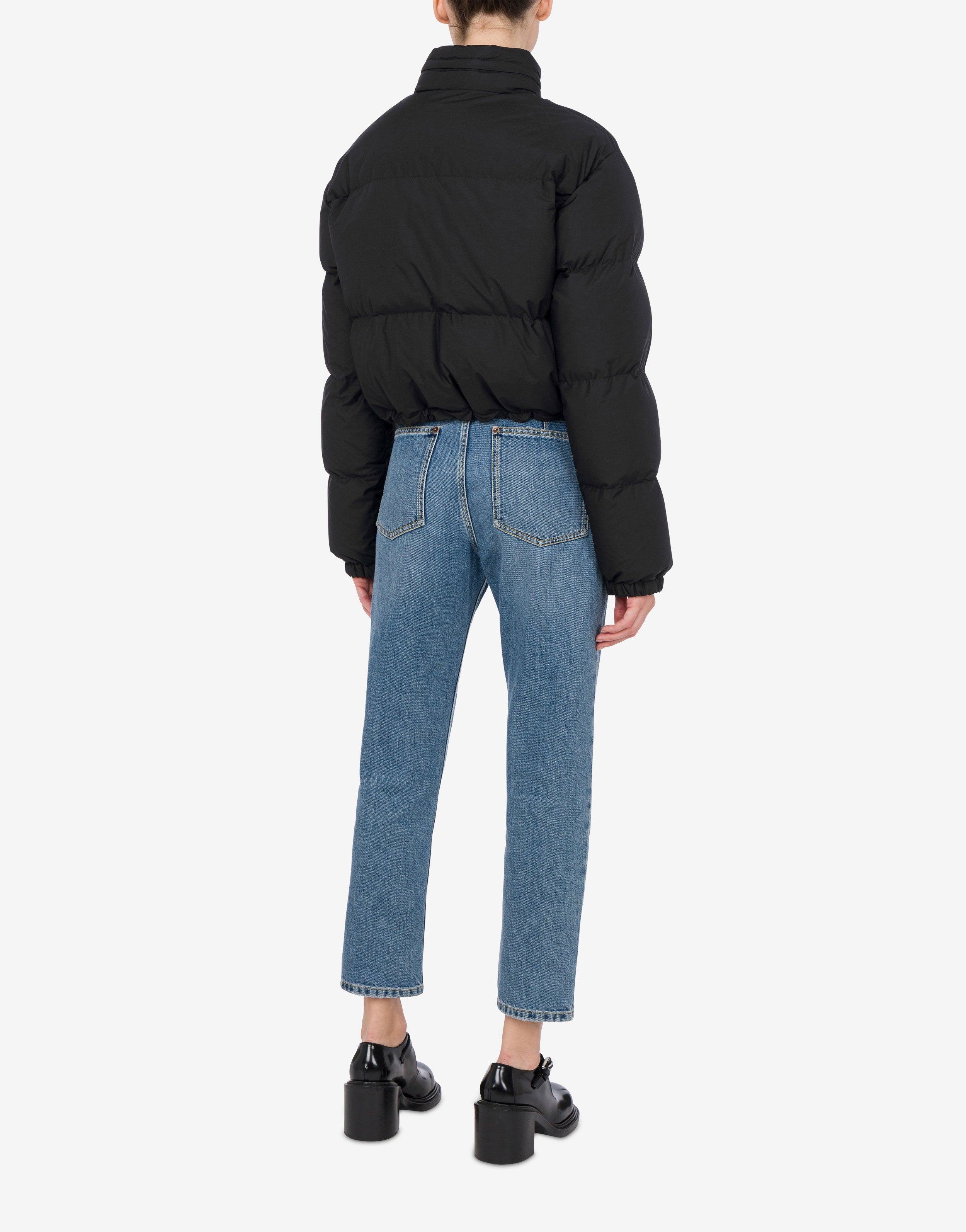 Lightweight Nylon Down Jacket Laurel Crown Logo | Moschino