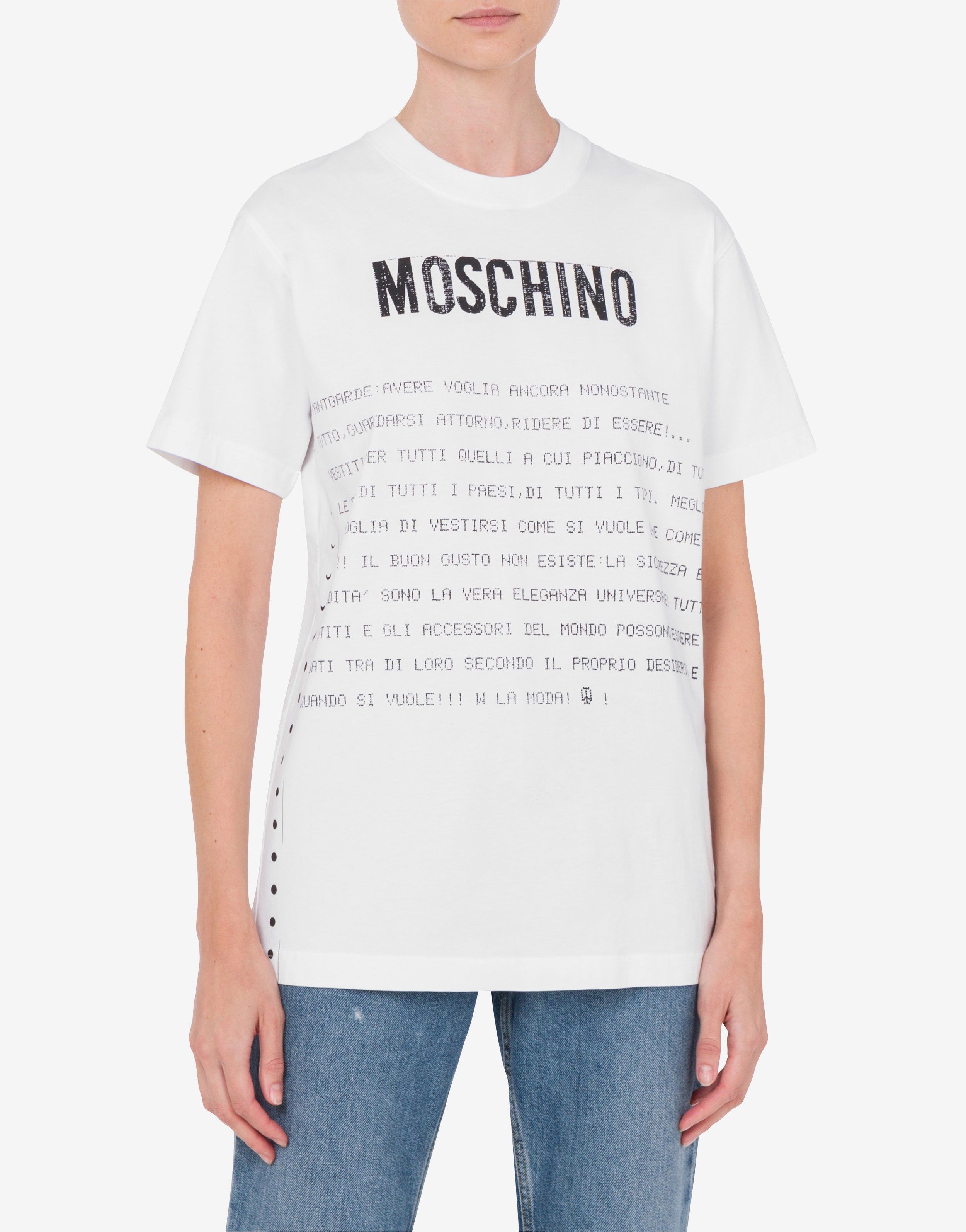 MOSCHINO Archive Messageプリント Tシャツ T-shirt in jersey organico Archive Message | Moschino IT