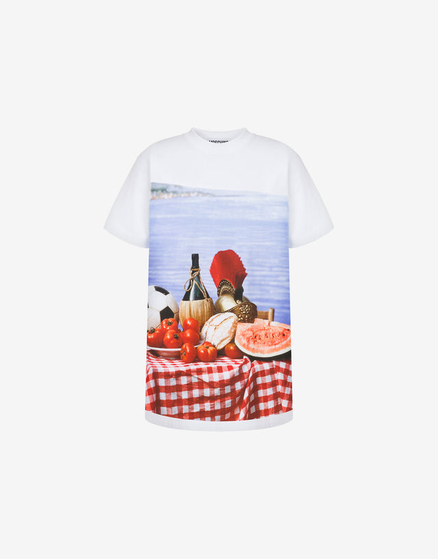 Organic Jersey T-shirt Italian Inspiration White Moschino 0