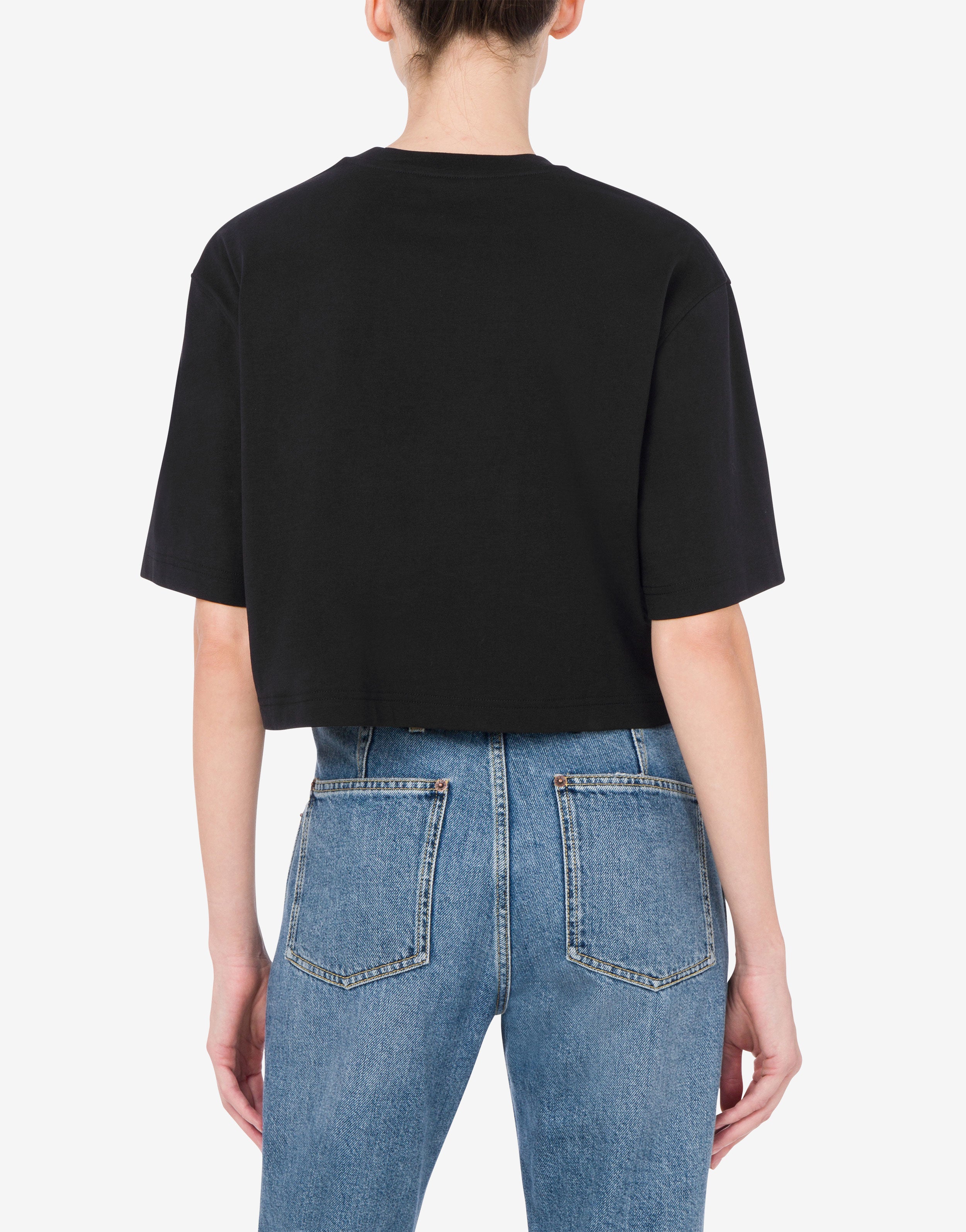 Cropped T-shirt Laurel Crown Logo | Moschino
