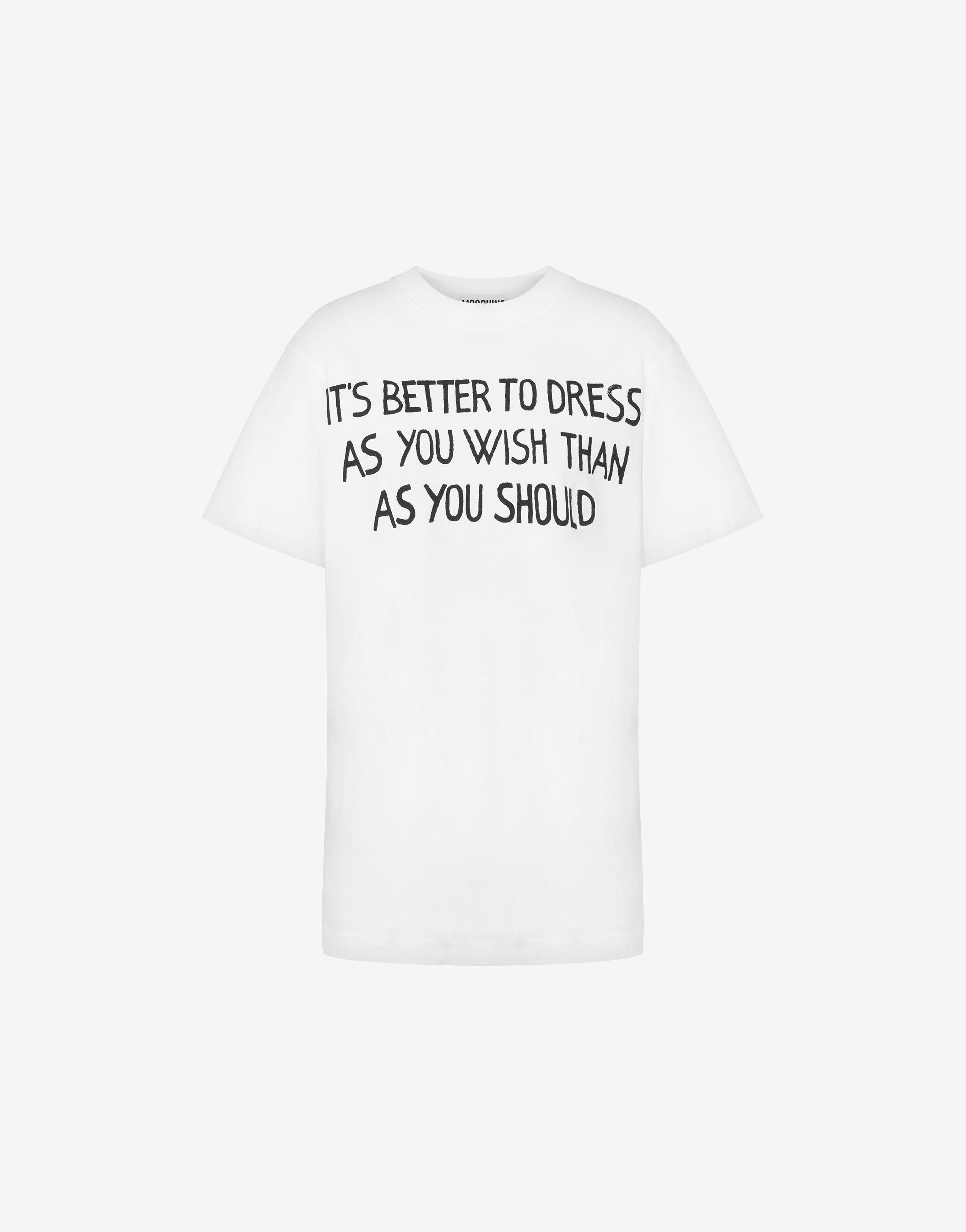 ★Moschino★  T-shirt White AEF251EA071505411001 AEF251 Organic Jersey T-shirt Archive Slogan | Moschino