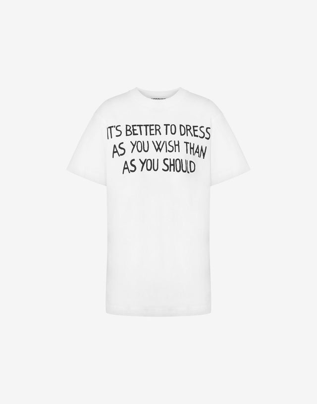 Organic Jersey T-shirt Archive Slogan White Moschino 0