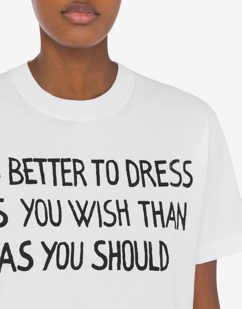有机针织 T 恤Archive Slogan 白色 Moschino 3