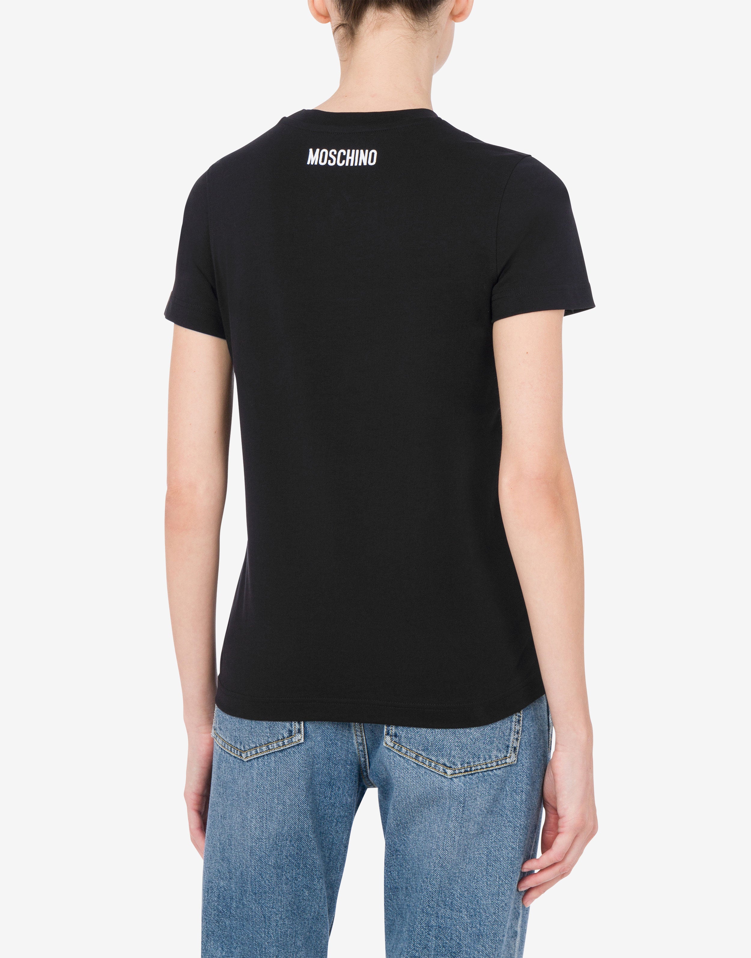 Organic Jersey T-shirt Goose Embroidery | Moschino