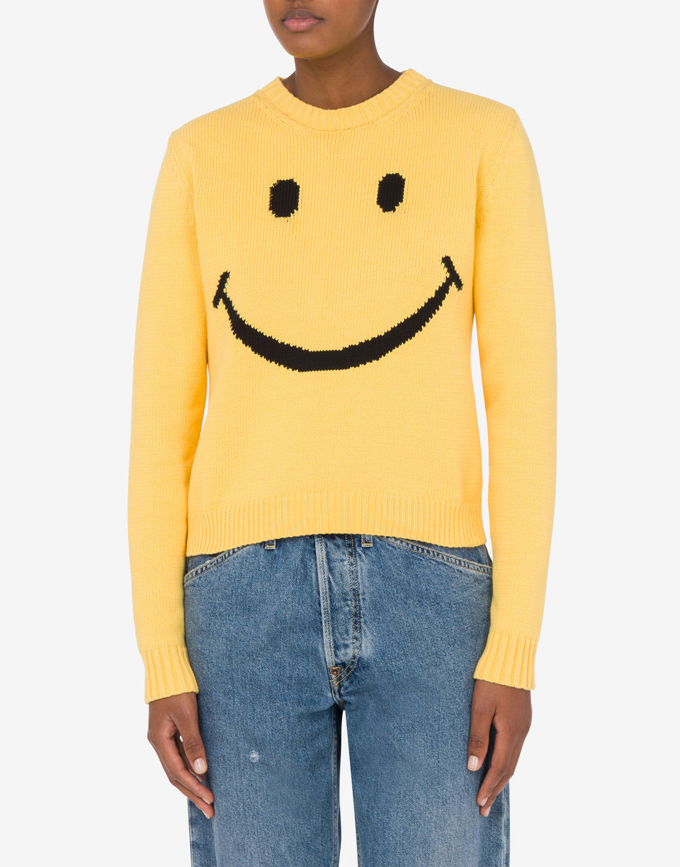 Jersey de mezcla de algodón Smiley® Amarillo Moschino 1