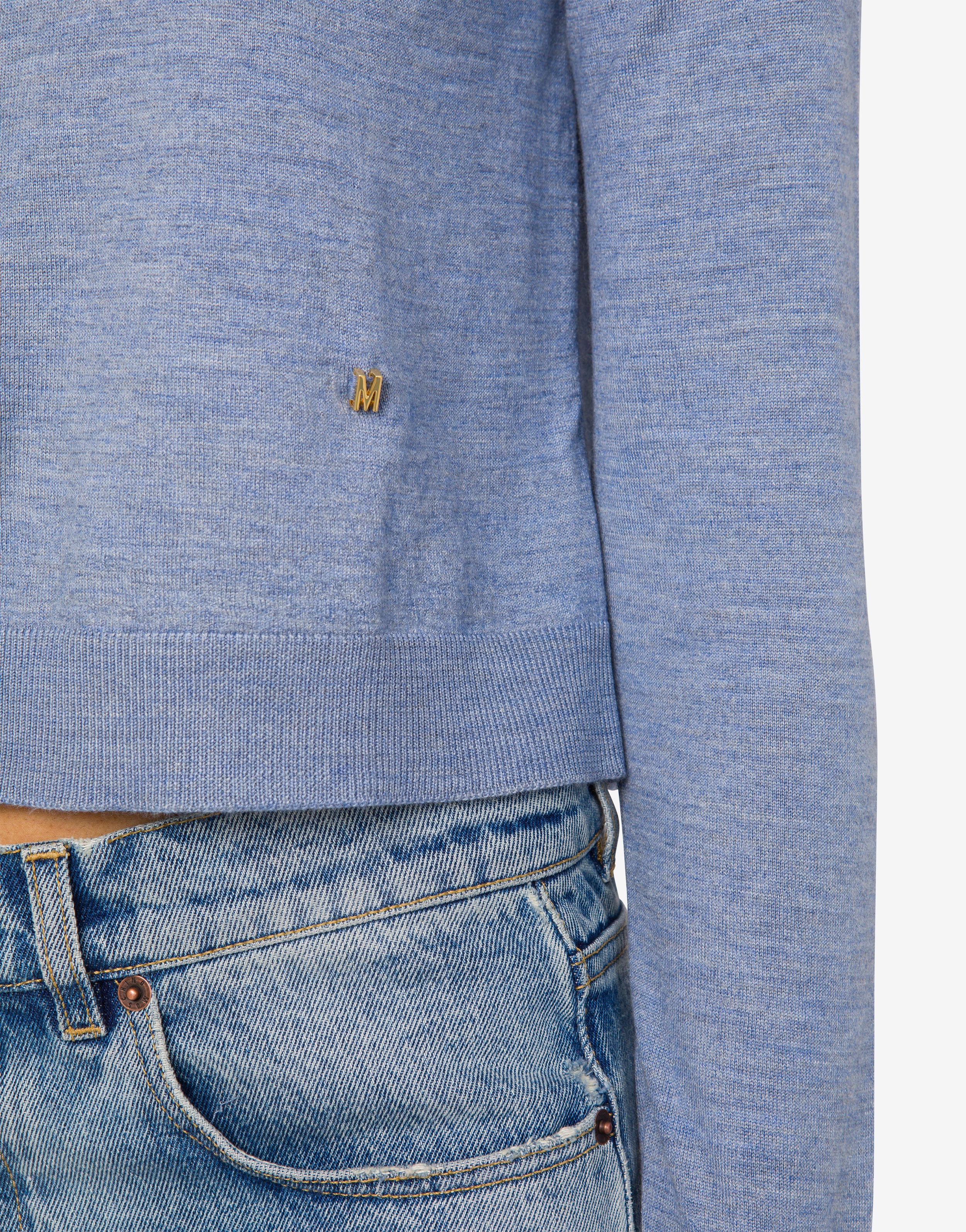 Golden M wool and silk cardigan | Moschino