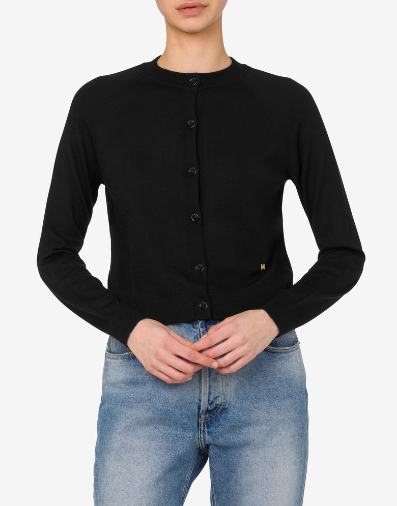 Cardigan en laine et soie Golden M  Moschino 1