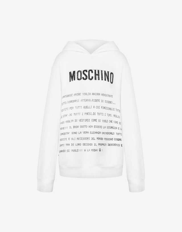 Hoodie Archive Message White Moschino 0