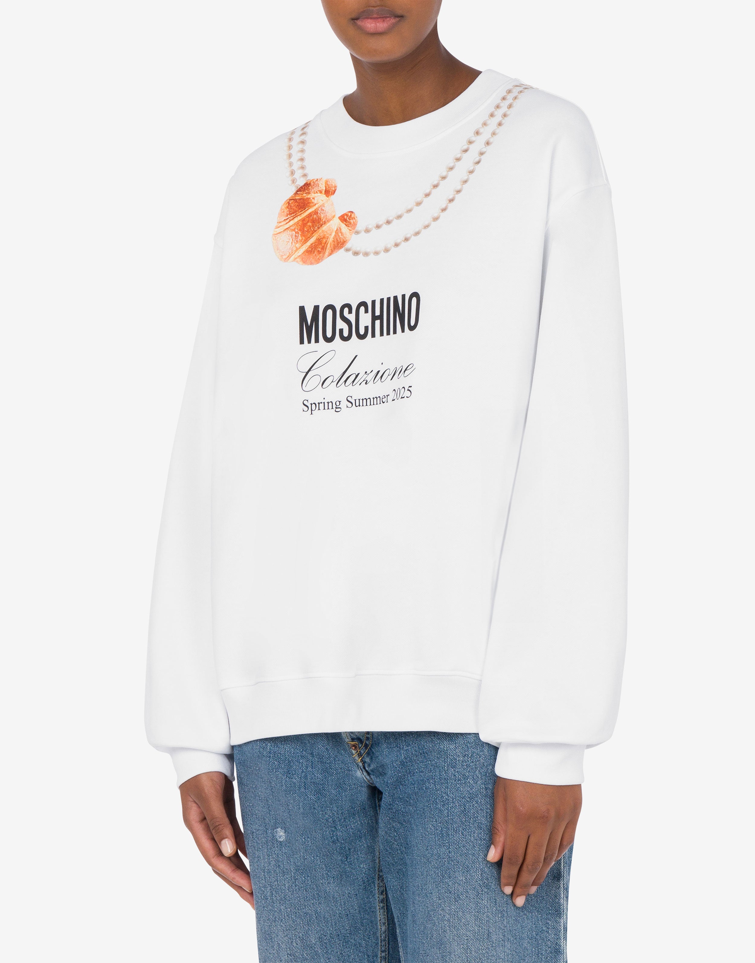 パーカー・フーディ Moschino White Cotton Sweatshirt COTTON SWEATSHIRT MOSCHINO HOODIE-WHITE - PureAtlanta.com