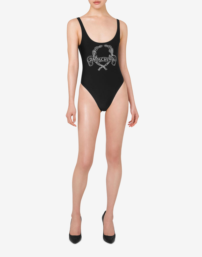 Maillot de bain Laurel Crown Logo Noir Moschino 1