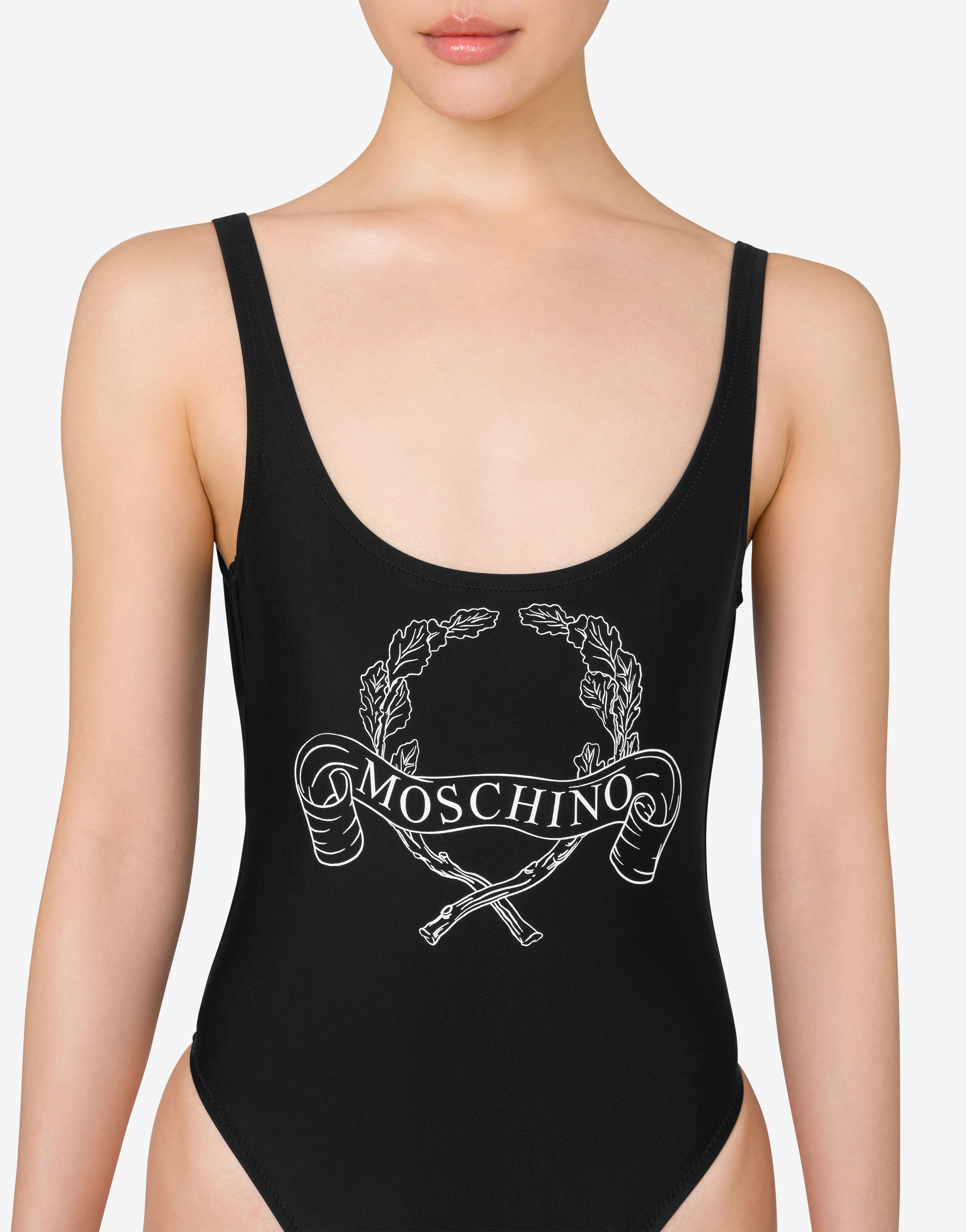One-Piece Swimsuit Laurel Crown Logo | Moschino