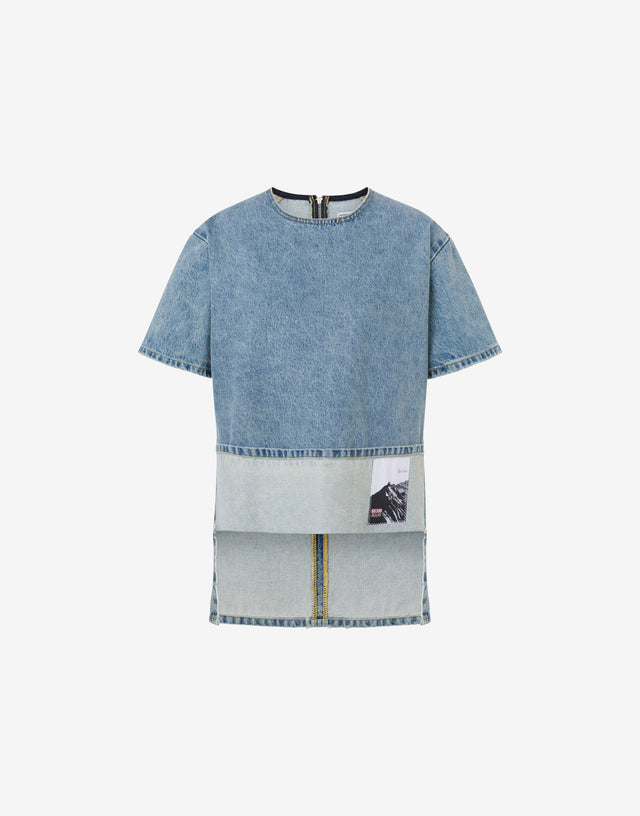 Blouse en denim avec patchs Blue denim Moschino Jeans 0
