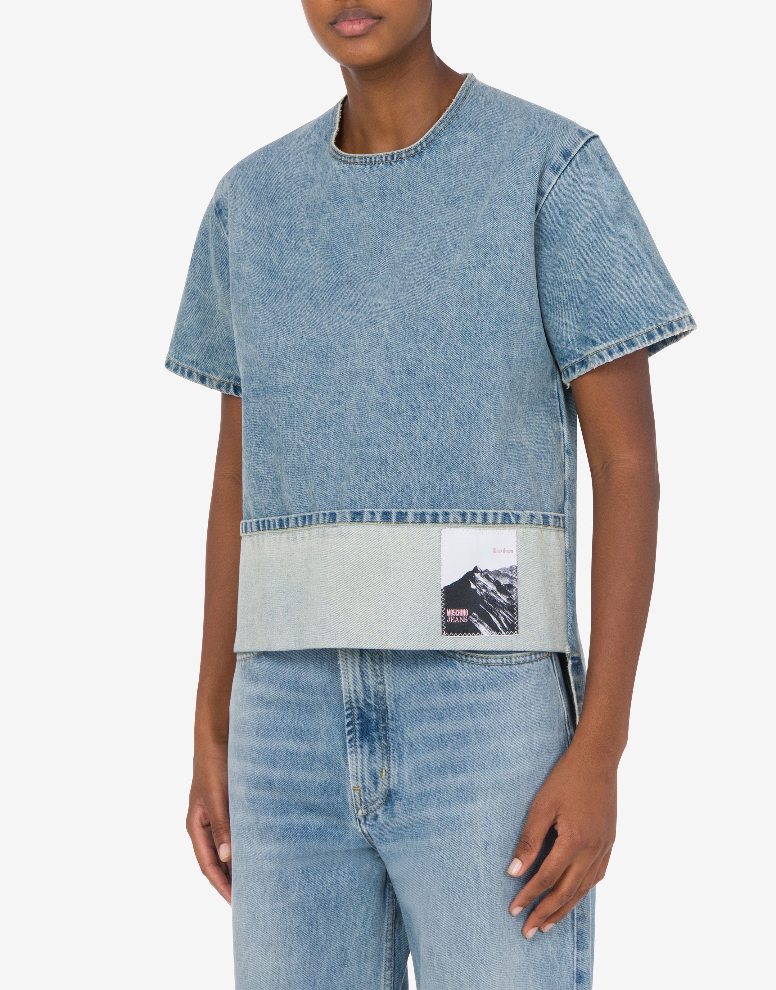 売れ筋商品|||マルコポーロ デニム Tシャツ レディース トップス V NECK - Basic T-shirt - blue fog マルコポーロ デニム レディース Tシャツ トップス V NECK