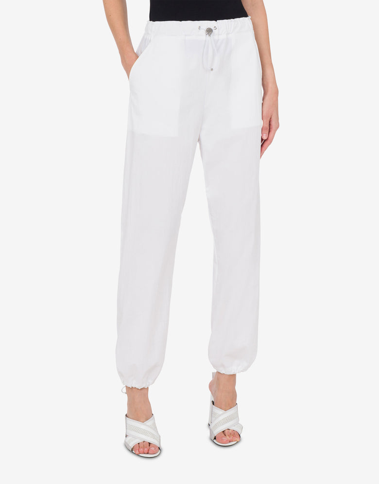 Stretch technical cotton trousers White Moschino Jeans 1