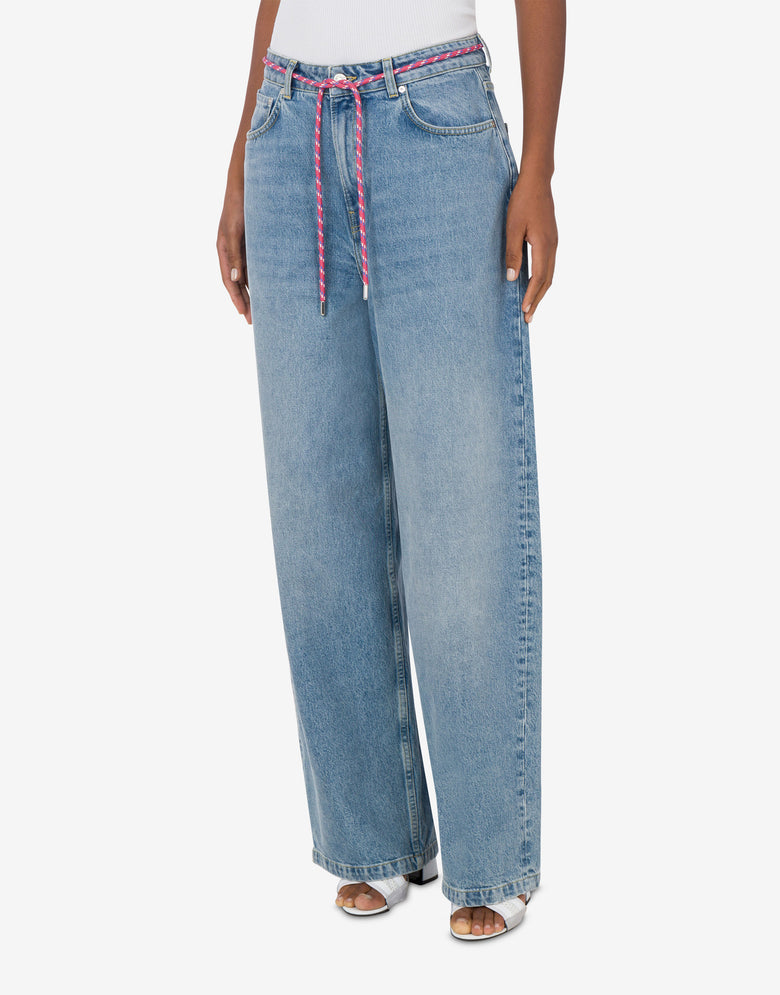超大号牛仔长裤 蓝色牛仔布 Moschino Jeans 1