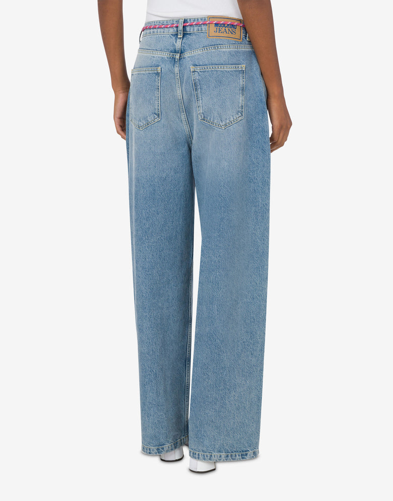 超大号牛仔长裤 蓝色牛仔布 Moschino Jeans 2