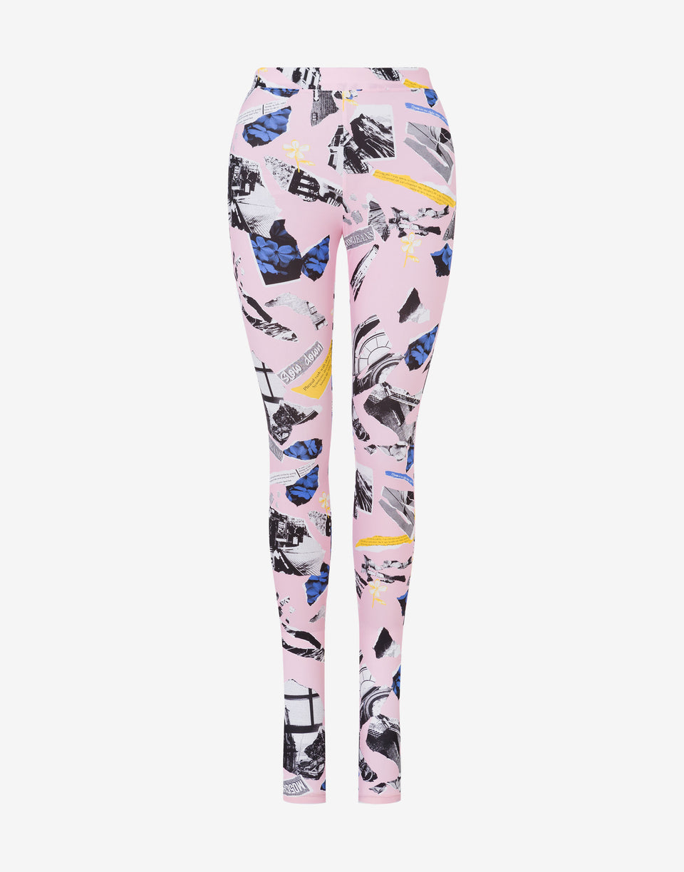 Lycra leggings Punk Print Pink Moschino Jeans 0