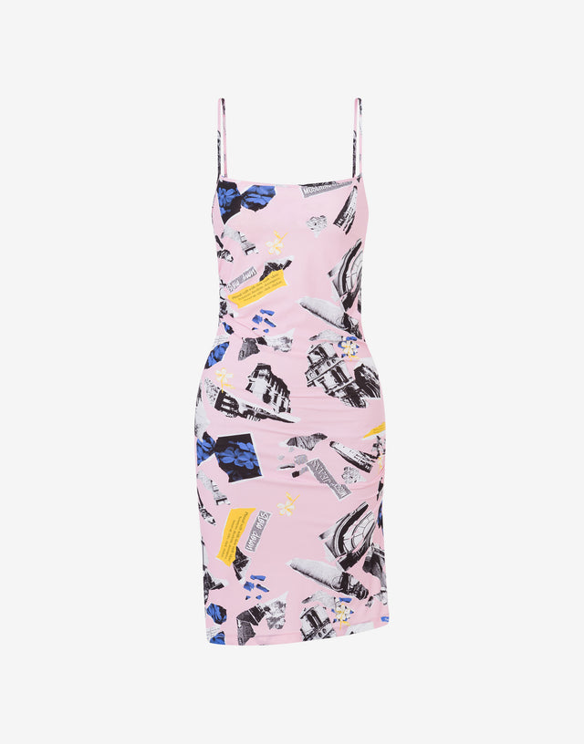 Lycra dress Punk Print Pink Moschino Jeans 0