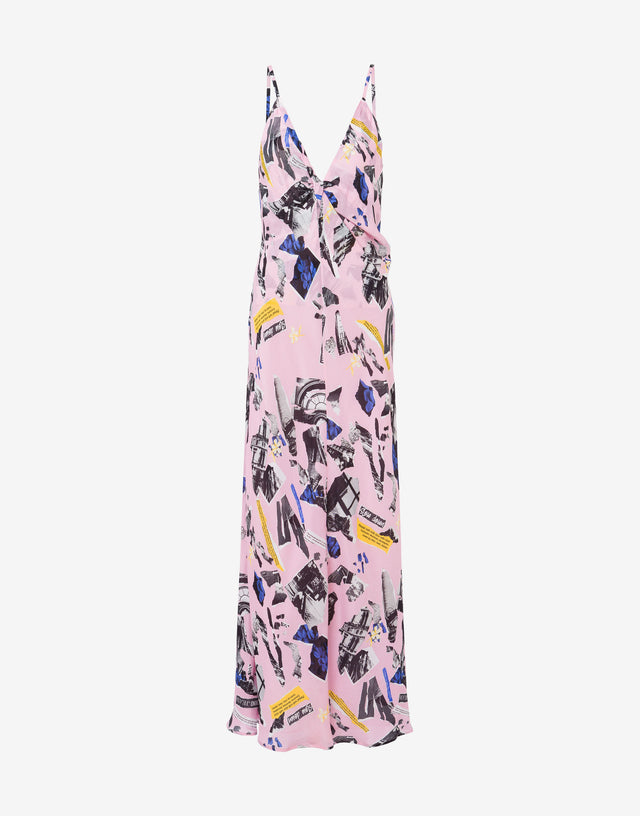 Georgette dress Punk Print Pink Moschino Jeans 0
