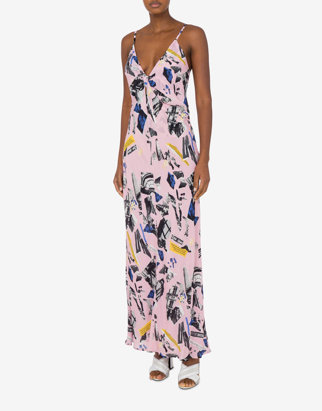 Georgette dress Punk Print Pink Moschino Jeans 1