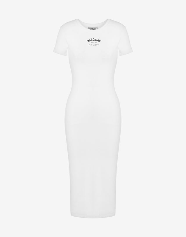 Ribbed stretch cotton dress White Moschino Jeans 0