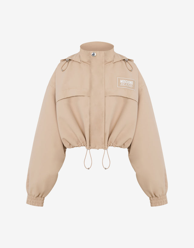 Coupe-vent en nylon cropped Beige Moschino Jeans 0