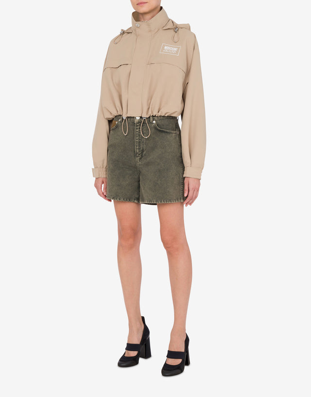 Coupe-vent en nylon cropped Beige Moschino Jeans 1
