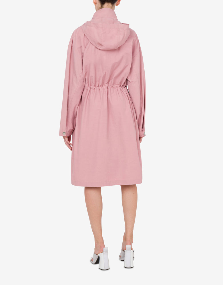 Technical cotton trench Rubber Logo Pink Moschino Jeans 2